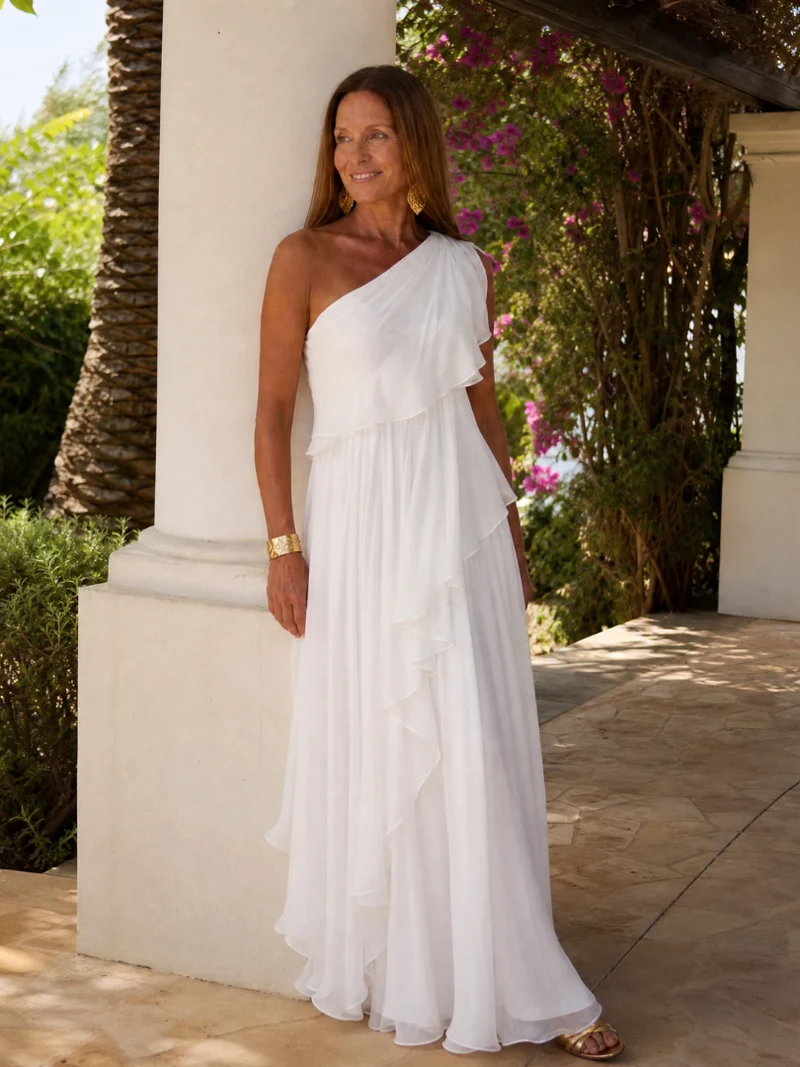 Parietta | Elegantes Maxikleid mit asymmetrischem Ausschnitt