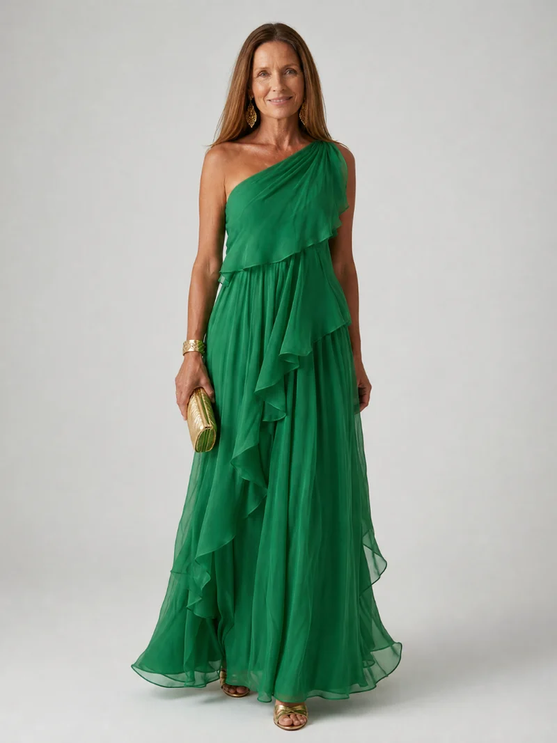 Parietta | Elegantes Maxikleid mit asymmetrischem Ausschnitt