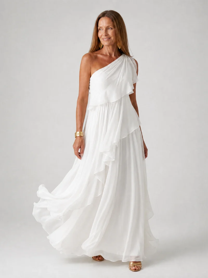 Parietta | Elegantes Maxikleid mit asymmetrischem Ausschnitt