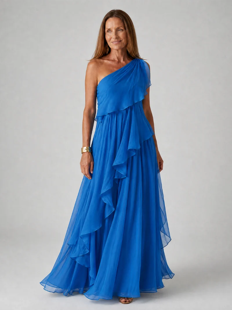 Parietta | Elegantes Maxikleid mit asymmetrischem Ausschnitt