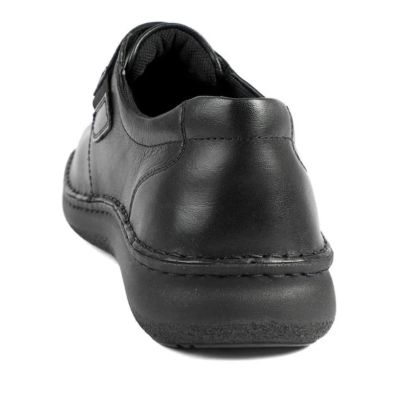 Wide Fit Leather Smart Adjustable Fit Shoes - PARK42060 / 328 431 - Black