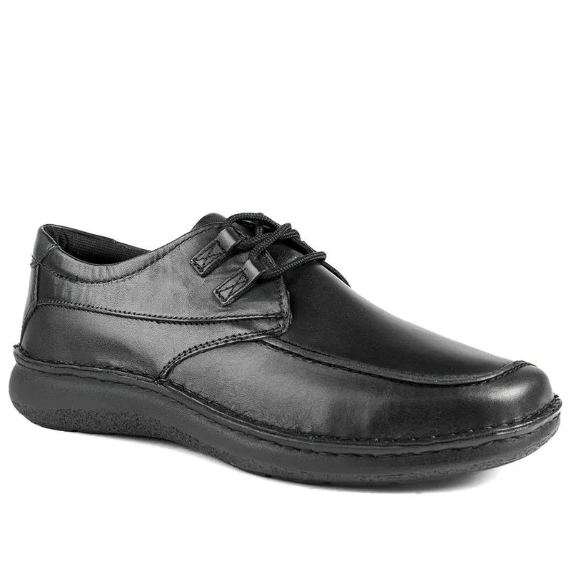 Wide Fit Leather Casual Lace Up Shoes - PARK42059 / 328 430