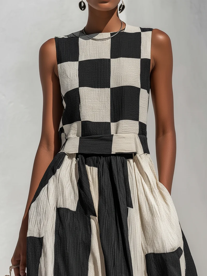 Heijas | Weites Sommerkleid mit kontrastreichen Mustern