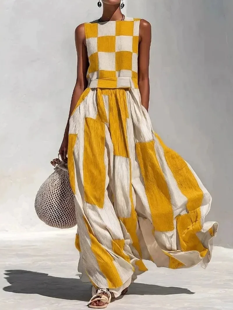 Heijas | Weites Sommerkleid mit kontrastreichen Mustern