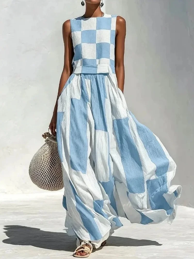 Heijas | Weites Sommerkleid mit kontrastreichen Mustern