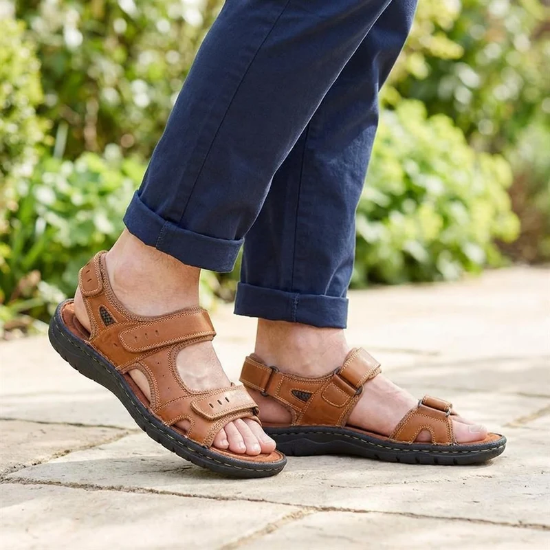 Leather Dual Fit Sandals - AATRA43006 / 328 929 - Tan