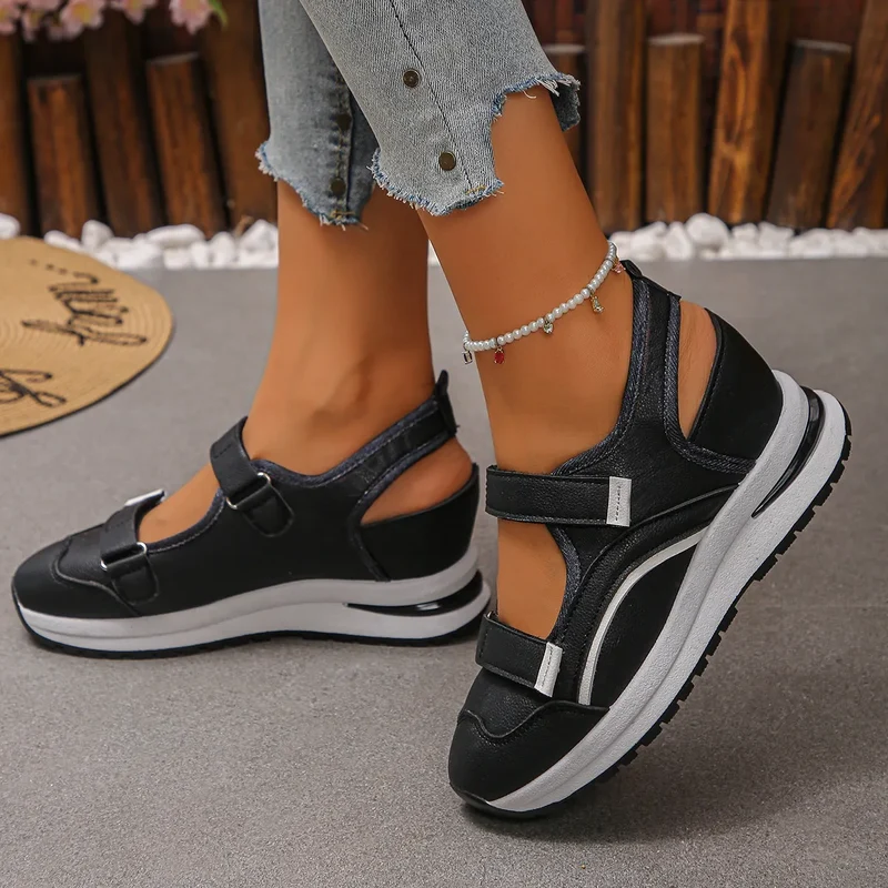 Elavie | Atmungsaktive Freizeitschuhe mit Klettverschluss und dicker Sohle