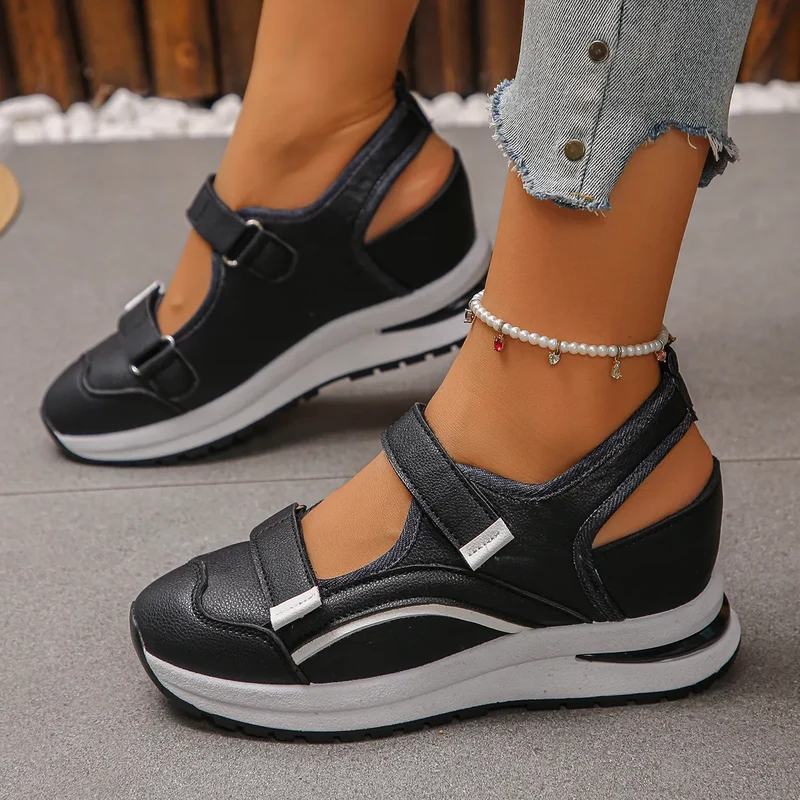 Elavie | Atmungsaktive Freizeitschuhe mit Klettverschluss und dicker Sohle