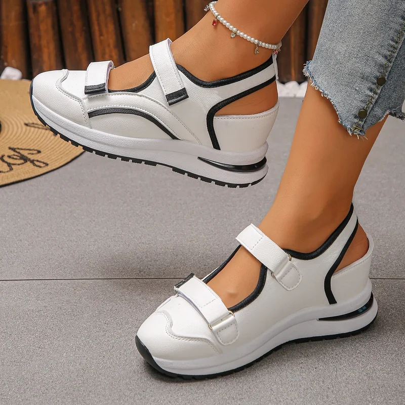 Elavie | Atmungsaktive Freizeitschuhe mit Klettverschluss und dicker Sohle