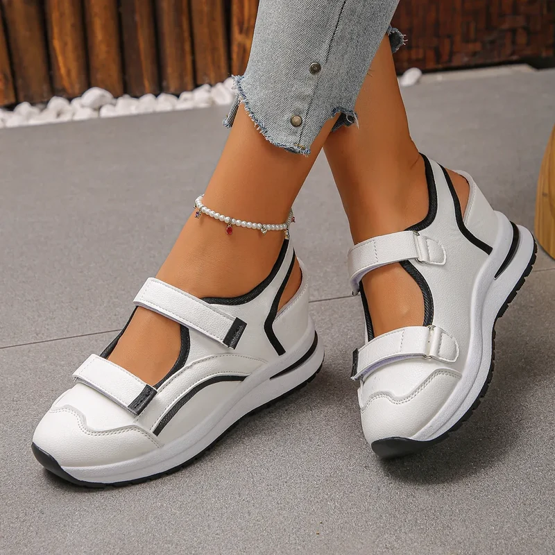 Elavie | Atmungsaktive Freizeitschuhe mit Klettverschluss und dicker Sohle