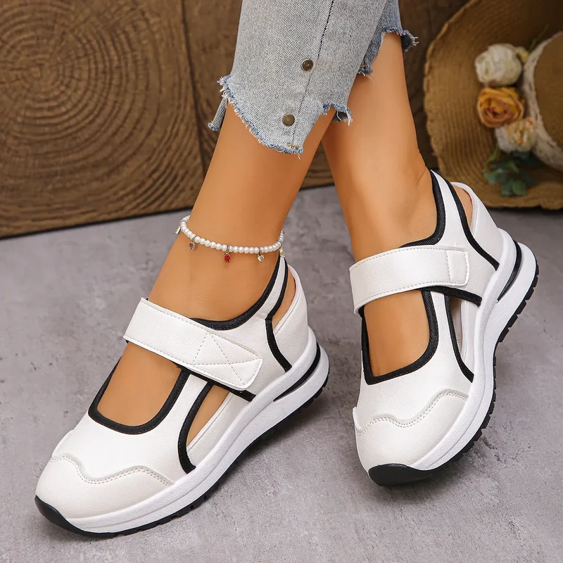 Elavie | Atmungsaktive Freizeitschuhe mit Klettverschluss und dicker Sohle