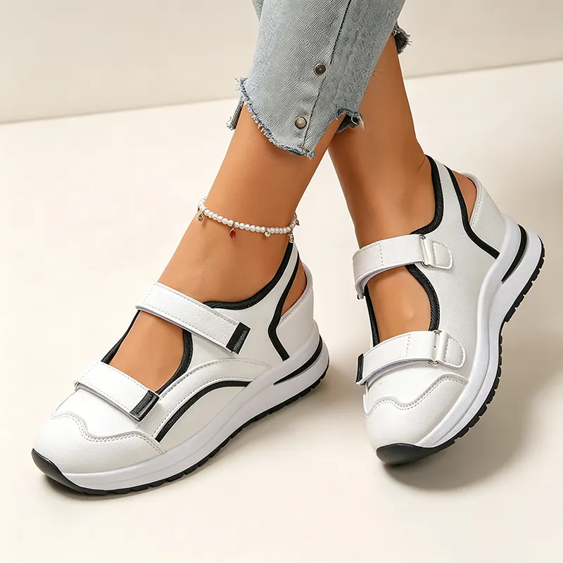 Elavie | Atmungsaktive Freizeitschuhe mit Klettverschluss und dicker Sohle