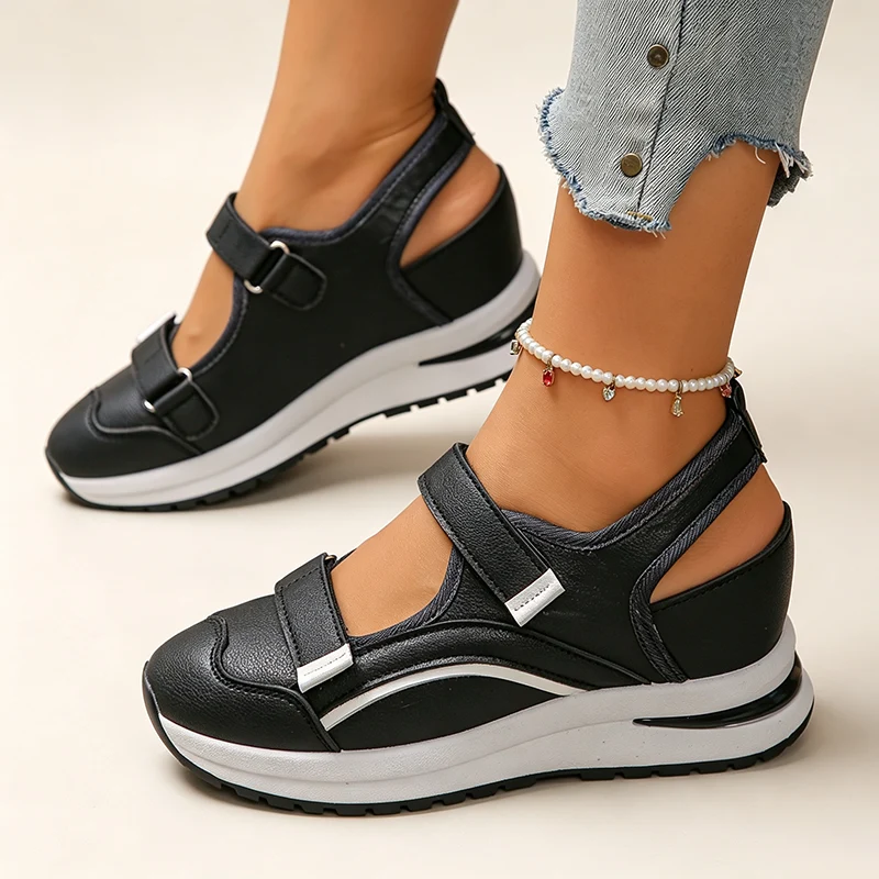 Elavie | Atmungsaktive Freizeitschuhe mit Klettverschluss und dicker Sohle