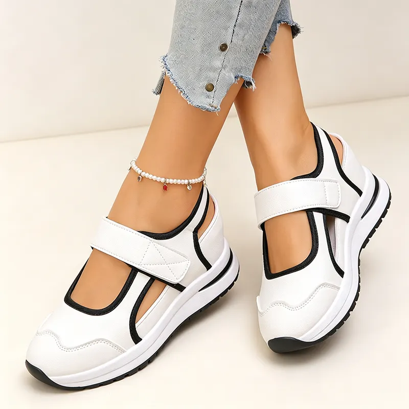 Elavie | Atmungsaktive Freizeitschuhe mit Klettverschluss und dicker Sohle