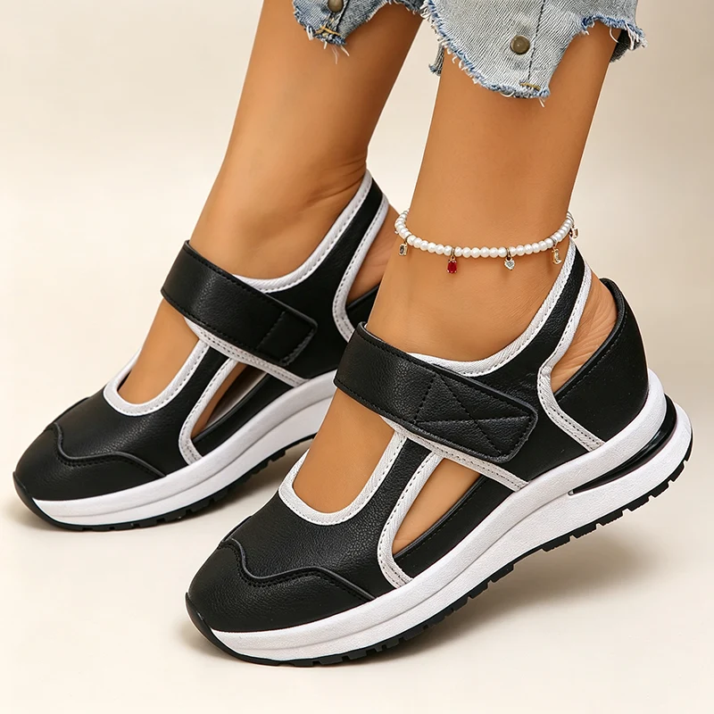 Elavie | Atmungsaktive Freizeitschuhe mit Klettverschluss und dicker Sohle