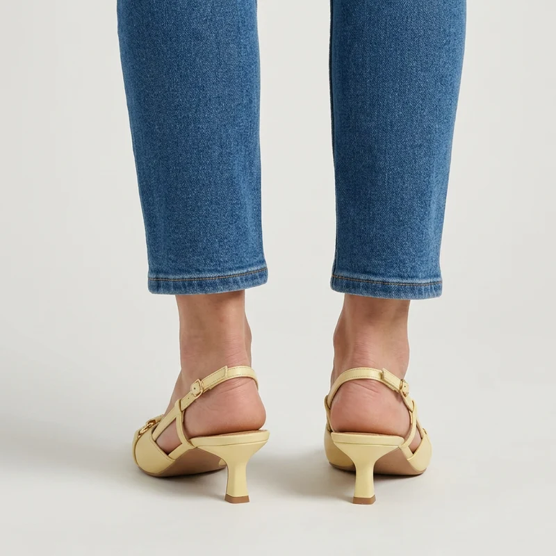 Benedetta | Elegante Slingback-Pumps mit goldenem Detail
