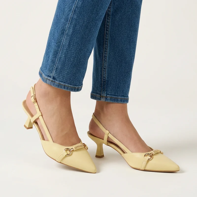 Benedetta | Elegante Slingback-Pumps mit goldenem Detail