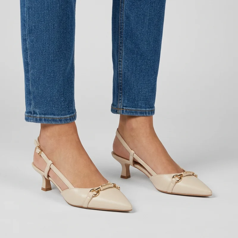 Benedetta | Elegante Slingback-Pumps mit goldenem Detail
