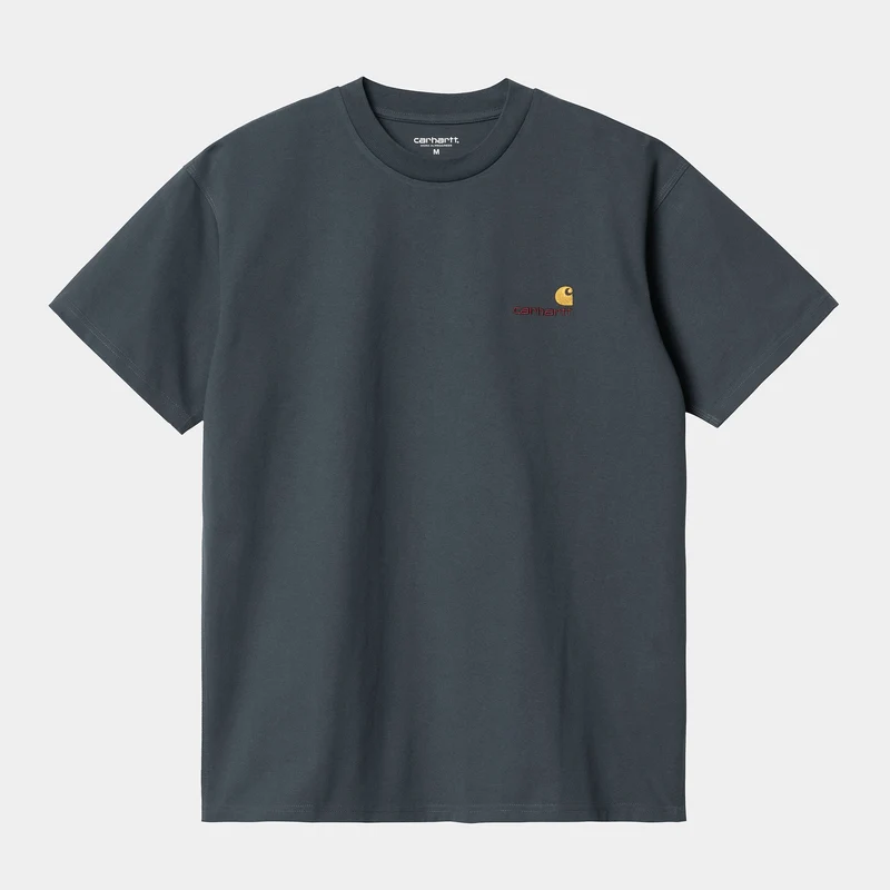 Carhartt WIP Herren Kurzarm American Script T-Shirt - Erz