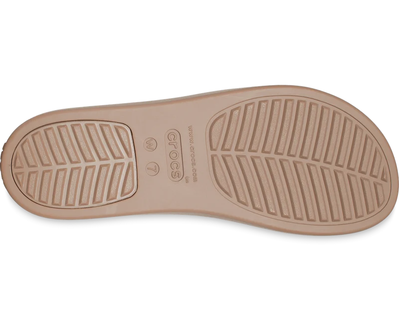 Crocs Damen-Sandale „Brooklyn“ mit niedrigem Keilabsatz – Mokka / Pilz