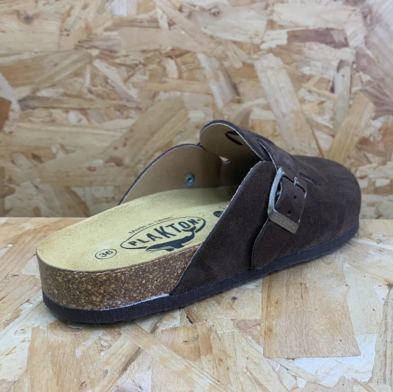 Plakton Damen-Pantoletten „Gibraltar“ aus Leder – Braun