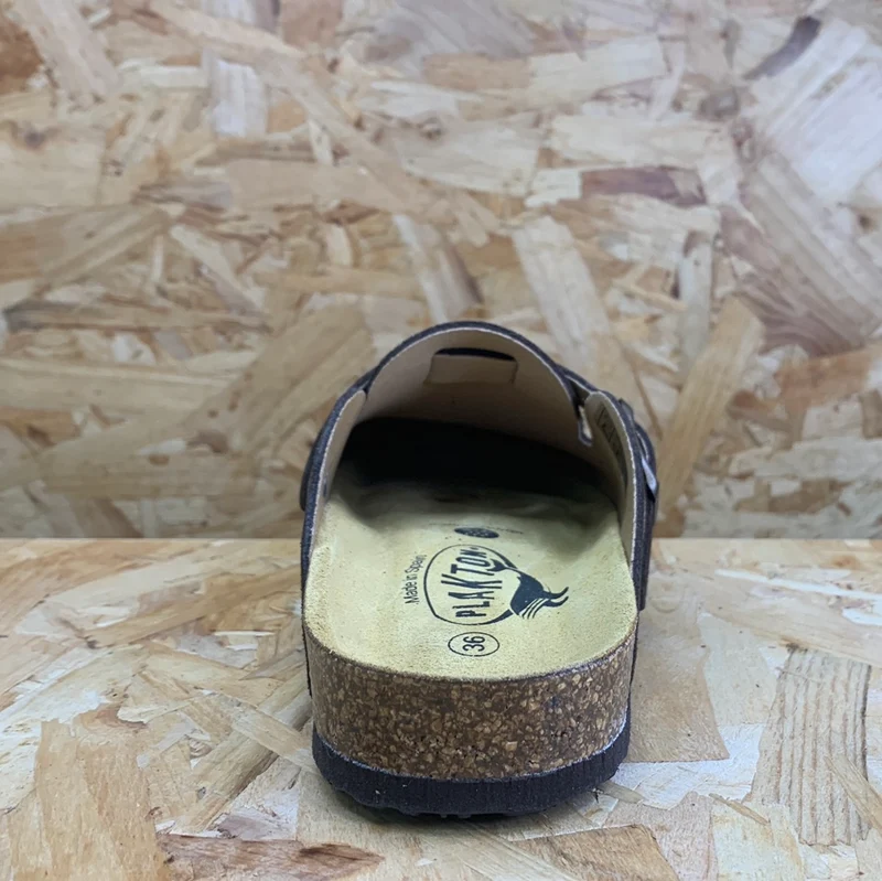 Plakton Damen-Pantoletten „Gibraltar“ aus Leder – Braun