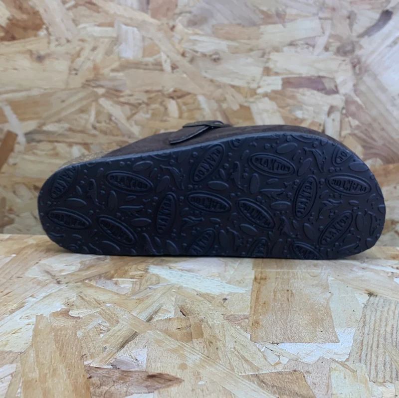 Plakton Damen-Pantoletten „Gibraltar“ aus Leder – Braun