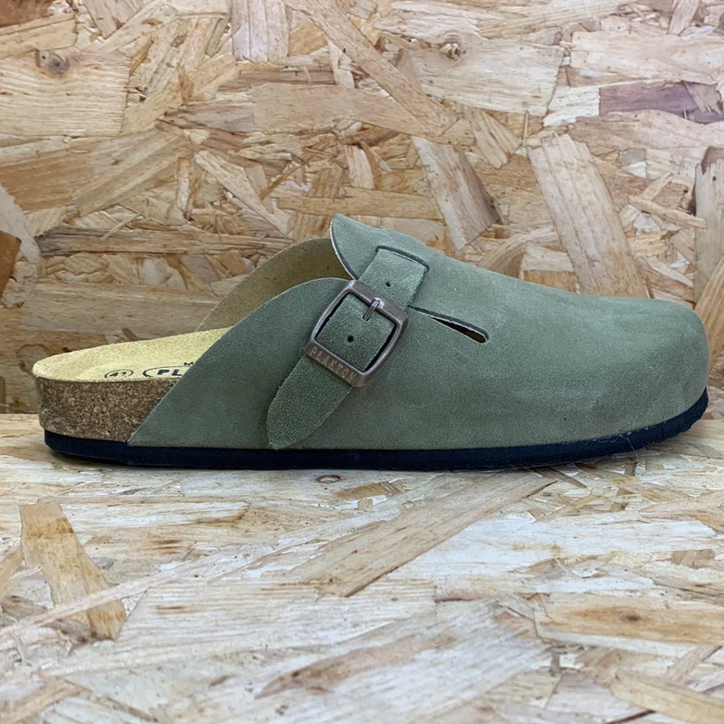 Plakton Gibraltar Pantoletten aus Leder für Herren - Khaki