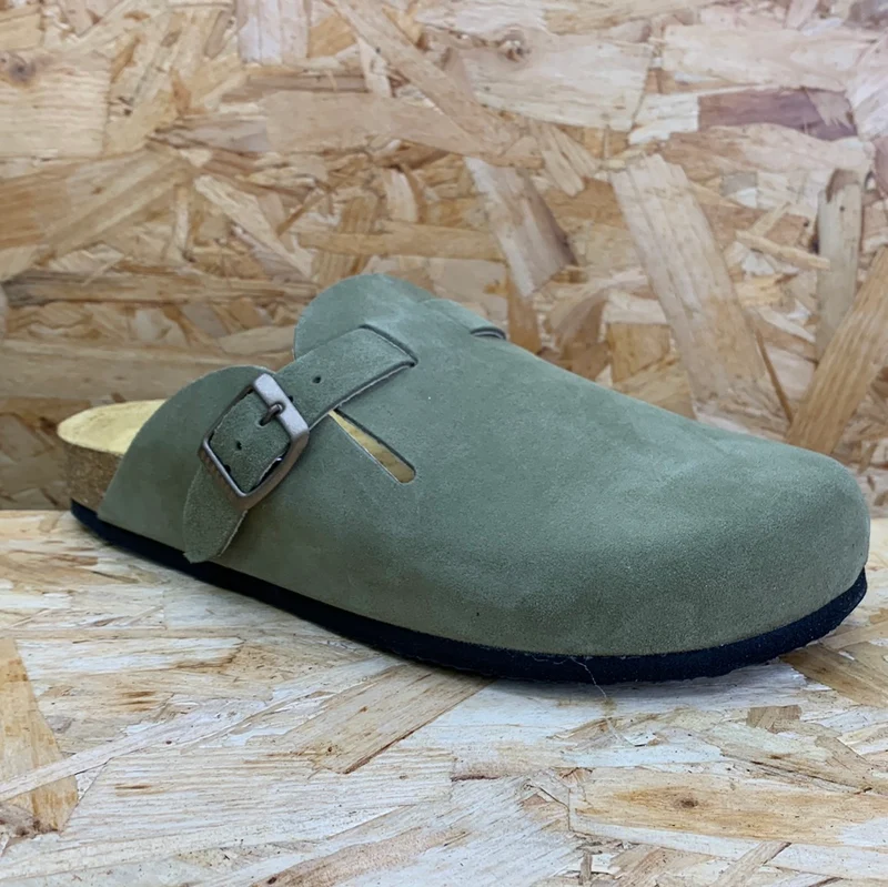 Plakton Gibraltar Pantoletten aus Leder für Herren - Khaki