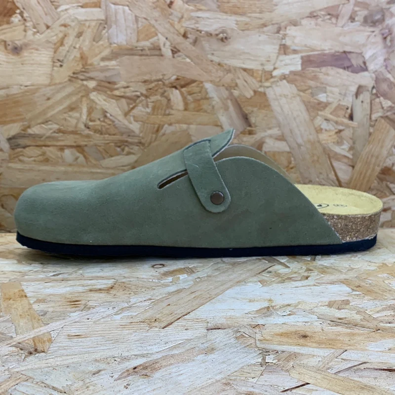 Plakton Gibraltar Pantoletten aus Leder für Herren - Khaki