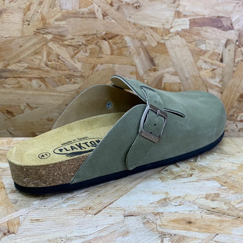 Plakton Gibraltar Pantoletten aus Leder für Herren - Khaki