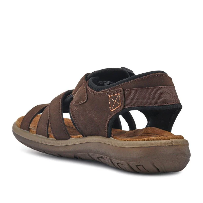 Leather Touch-Fasten Sandals - DDIN41010 / 327 397 - Brown