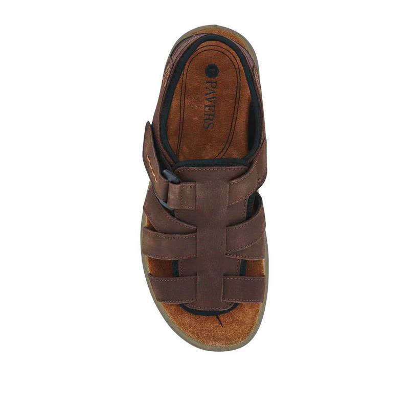 Leather Touch-Fasten Sandals - DDIN41010 / 327 397 - Brown