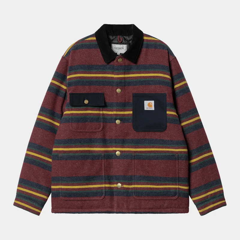 Carhartt WIP Oregon-Jacke für Herren – Bordeaux (Starco-Streifen)