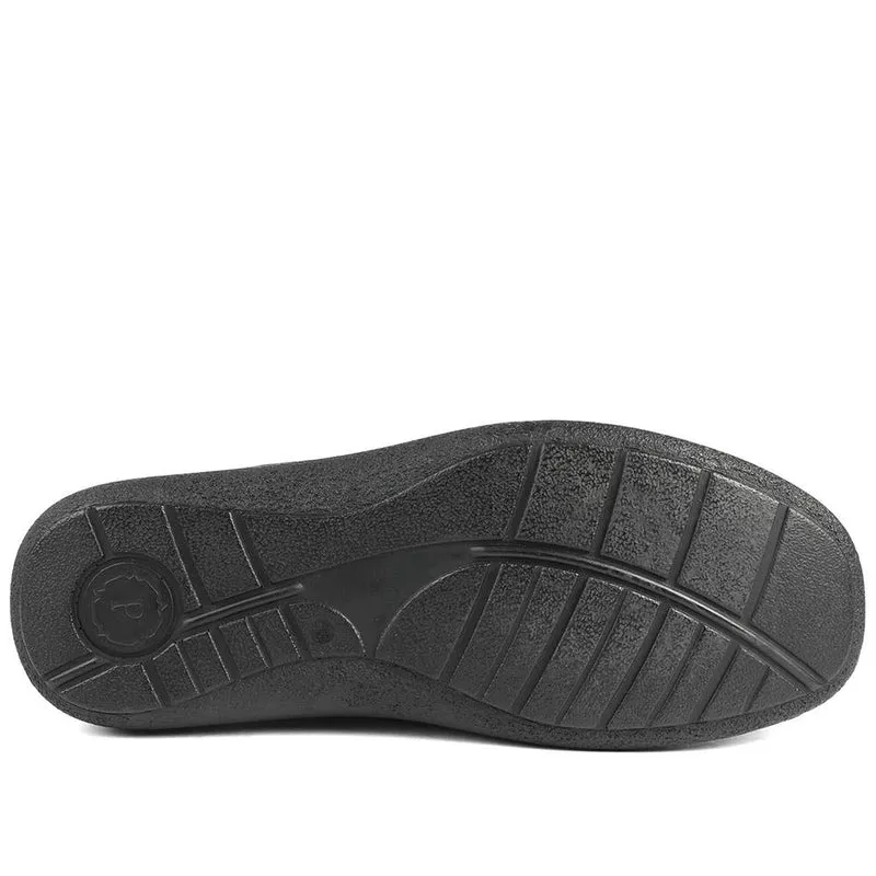 Wide Fit Leather Casual Lace Up Shoes - PARK42059 / 328 430 - Black