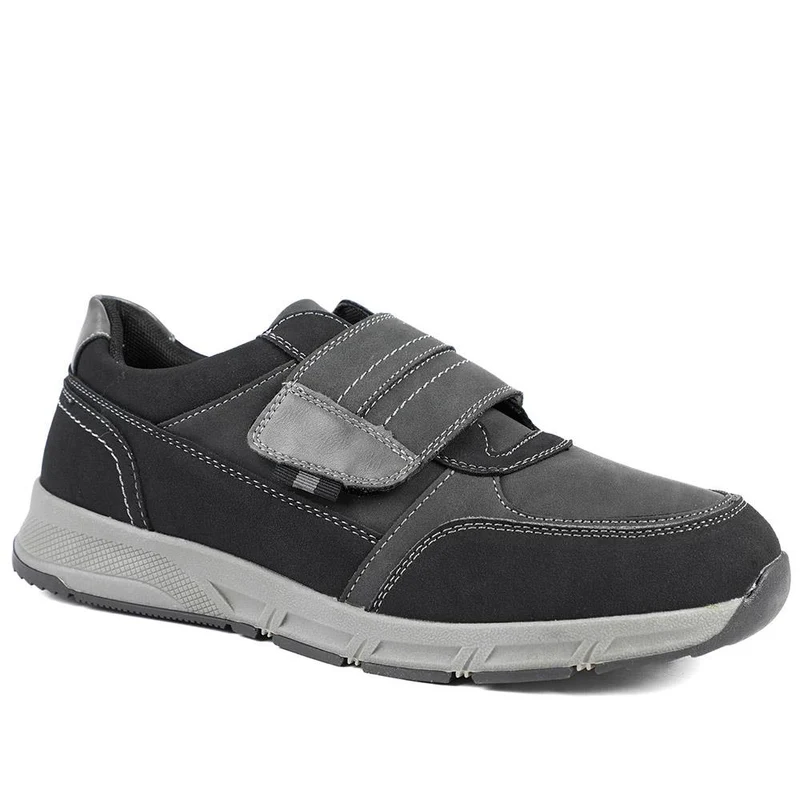 Wide Fit Adjustable Fasten Casual Shoes - WBINS42064 / 327 871 - Black
