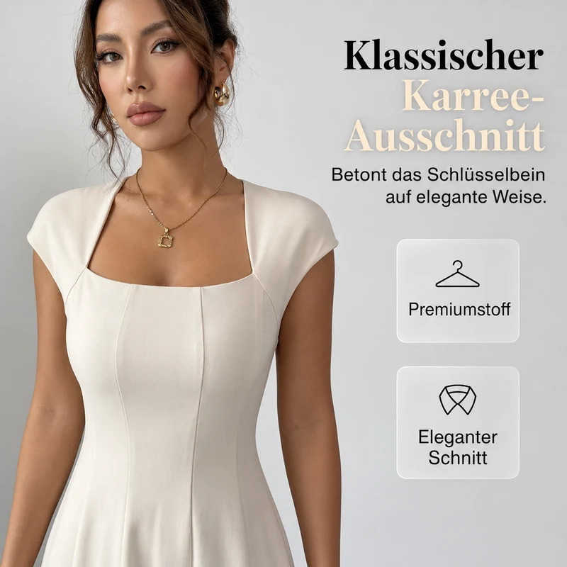 Bethiena | Elegantes A-Linien-Kleid mit Karree-Ausschnitt