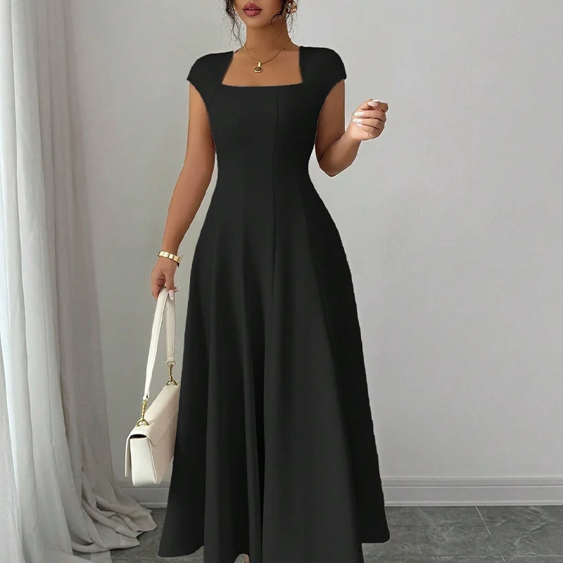 Bethiena | Elegantes A-Linien-Kleid mit Karree-Ausschnitt