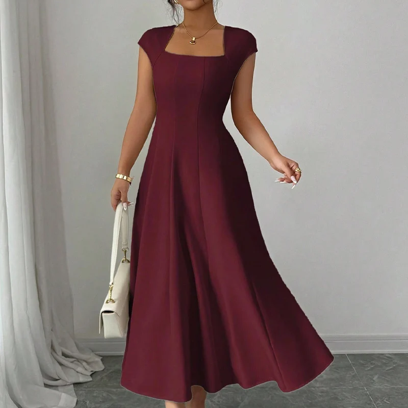 Bethiena | Elegantes A-Linien-Kleid mit Karree-Ausschnitt