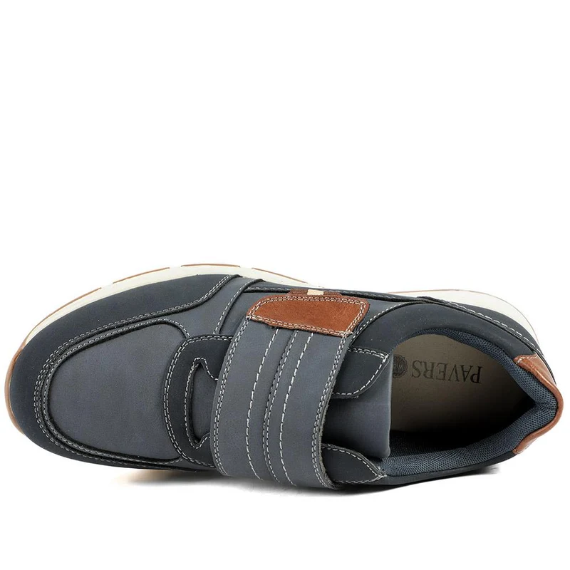 Wide Fit Adjustable Fasten Casual Shoes - WBINS42064 / 327 871 - Navy