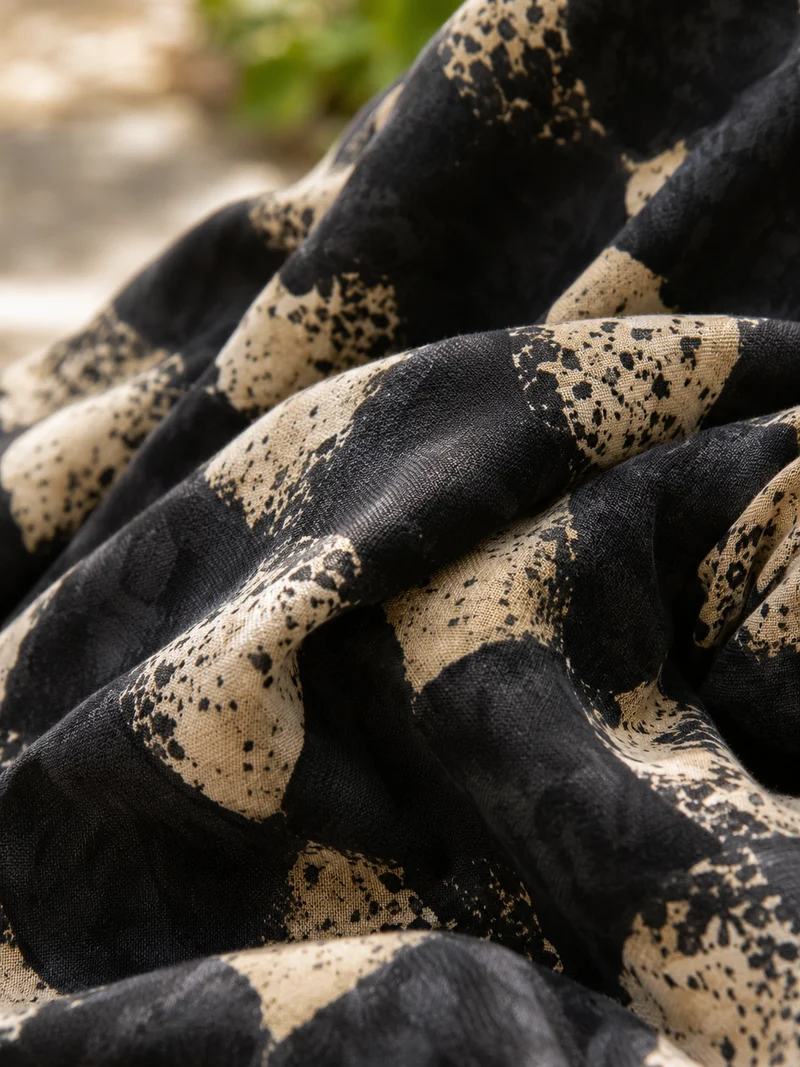 Celias | Mediterranes Mosaik-Maxikleid mit Kimonoärmeln