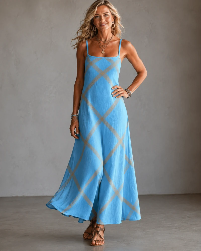 Lavedha | Bauchschmeichelndes Maxikleid mit grafischem Muster