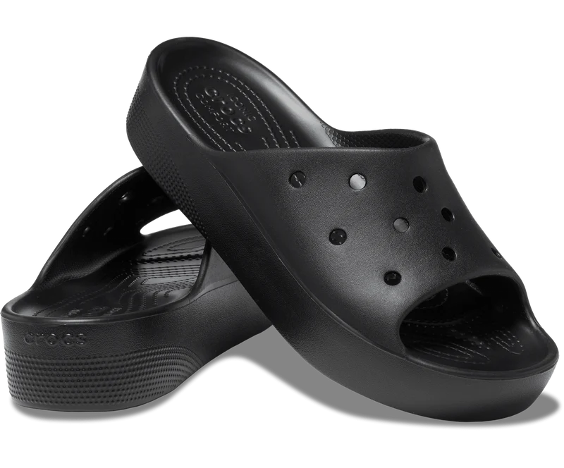 Crocs Klassische Unisex-Plateaurutsche – Schwarz