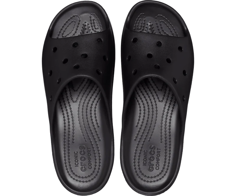 Crocs Klassische Unisex-Plateaurutsche – Schwarz