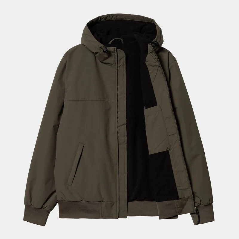 Carhartt WIP Segeljacke mit Kapuze für Herren - Zypresse / Schwarz