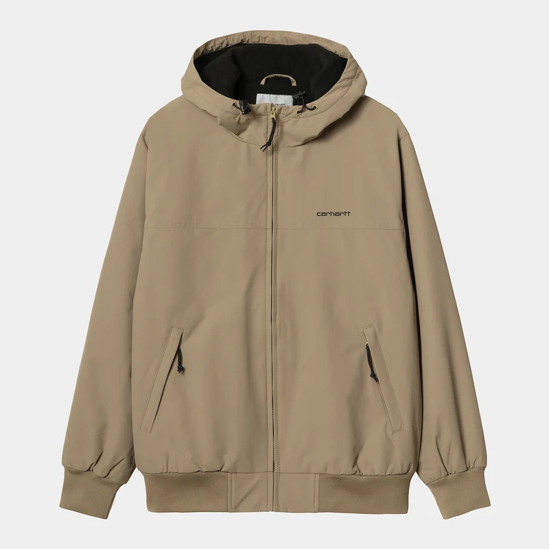 Carhartt WIP Herren-Segeljacke mit Kapuze – Leder / Schwarz