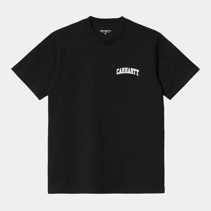 Carhartt WIP Kurzärmliges T-Shirt mit University-Schriftzug für Herren - Schwarz