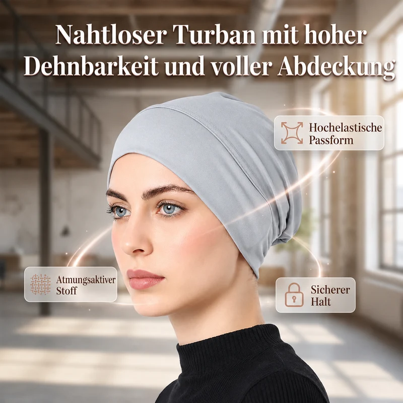 Ashnea | Weiche Stretch-Turbanmütze mit sicherem Halt