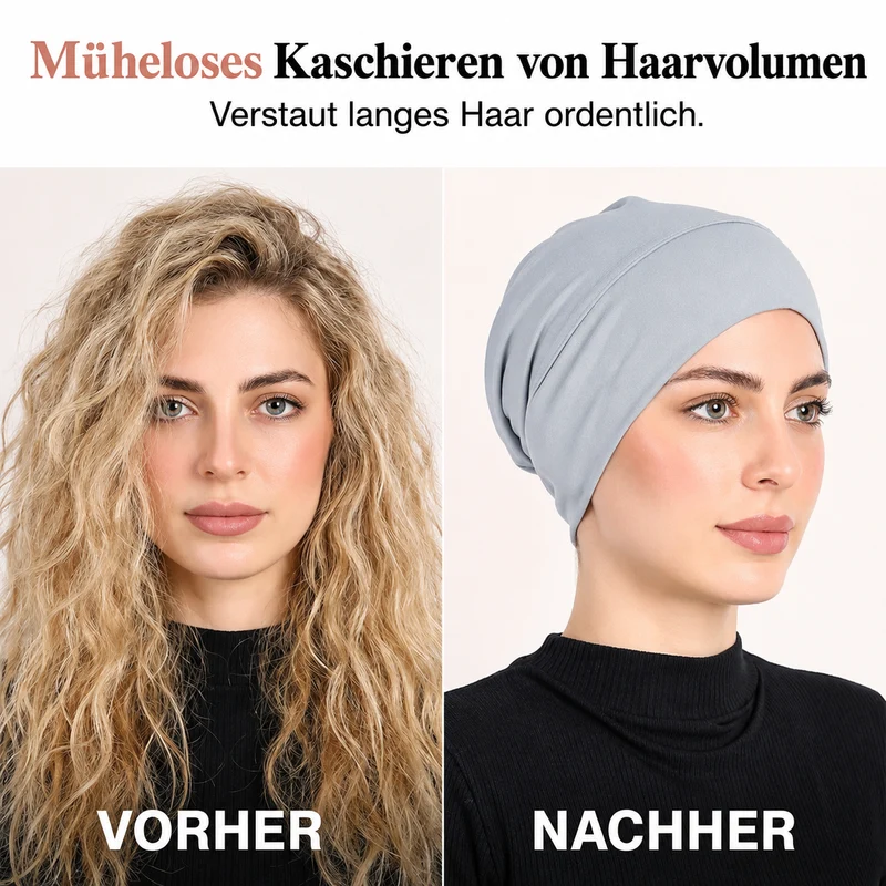 Ashnea | Weiche Stretch-Turbanmütze mit sicherem Halt