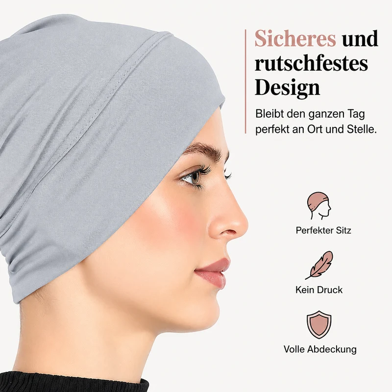 Ashnea | Weiche Stretch-Turbanmütze mit sicherem Halt